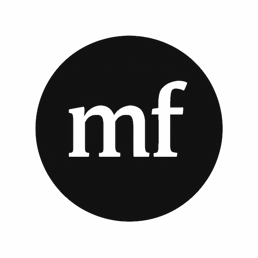 Martin Fischer personal brand logo featuring stylized MF letters